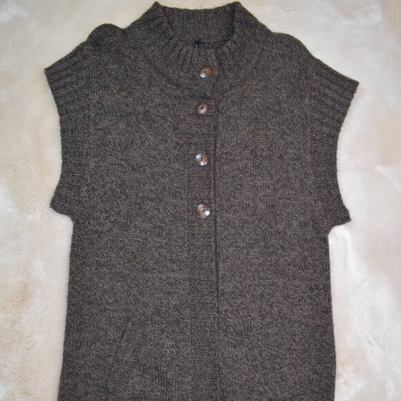 Lapis Brown Short Sleeve Button Up Long Cardigan Sweater Size Large Academia - Picture 5 of 12